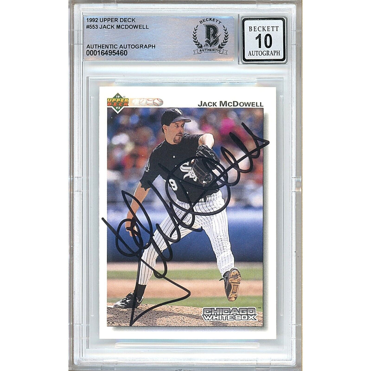 Jack Mcdowell Upper Deck Autographed Trading Card Beckett BGS