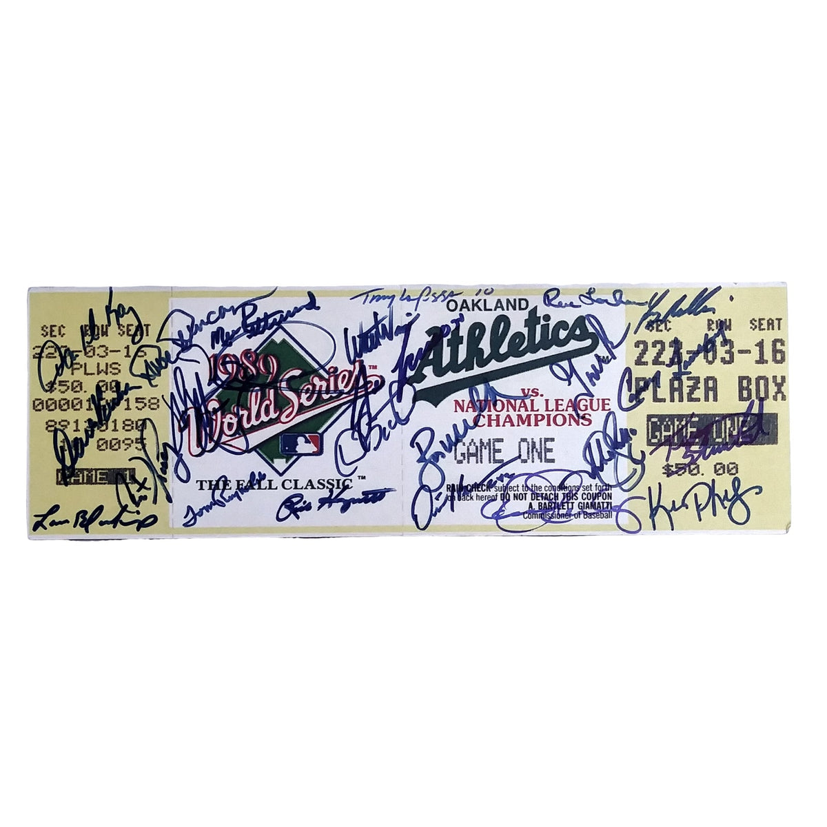 Oakland Athletics Signed World Series Autograph Cut Signature Beckett BAS