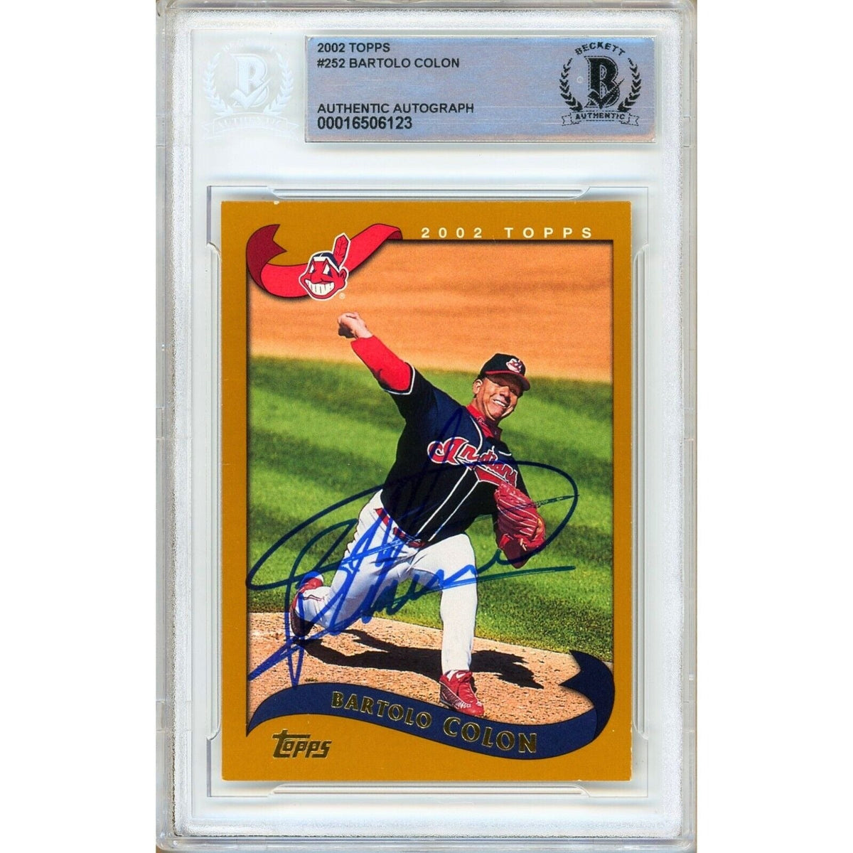 Bartolo Colon Cleveland Indians Autographed Trading Card Beckett BAS