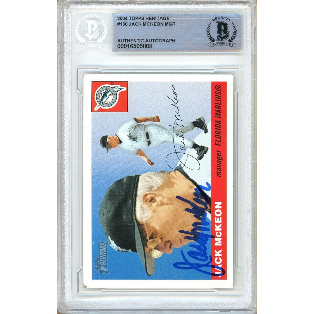 Jack Mckeon Topps Heritage Signed Trading Card Beckett BAS