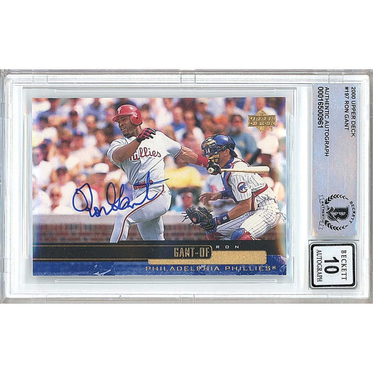 Ron Gant Phillies Signed Autographed Trading Card Beckett BGS