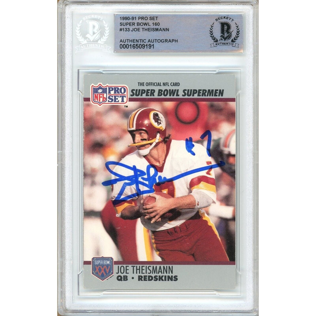 Joe Theismann Washington Commanders Autographed Trading Card Beckett BAS