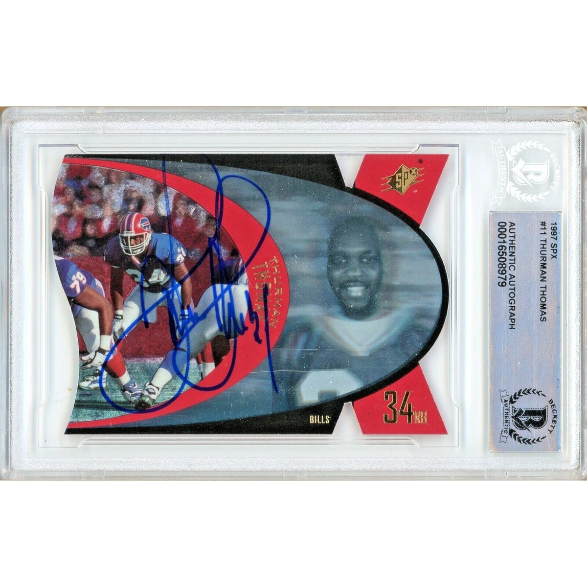 Thurman Thomas Buffalo Bills Signed Autographed Trading Card Beckett BAS
