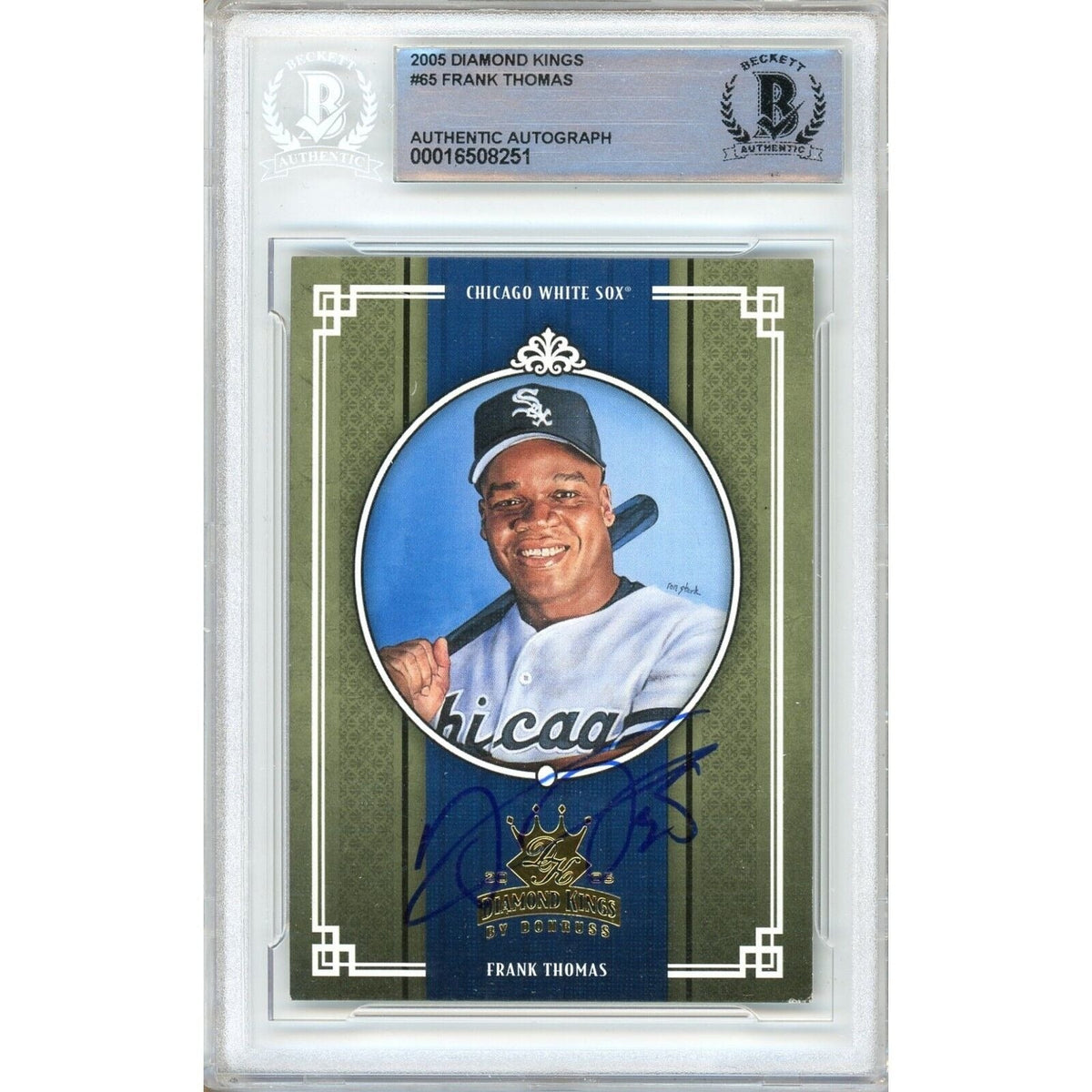 Frank Thomas Donruss Diamond Kings Autographed Trading Card Beckett BAS