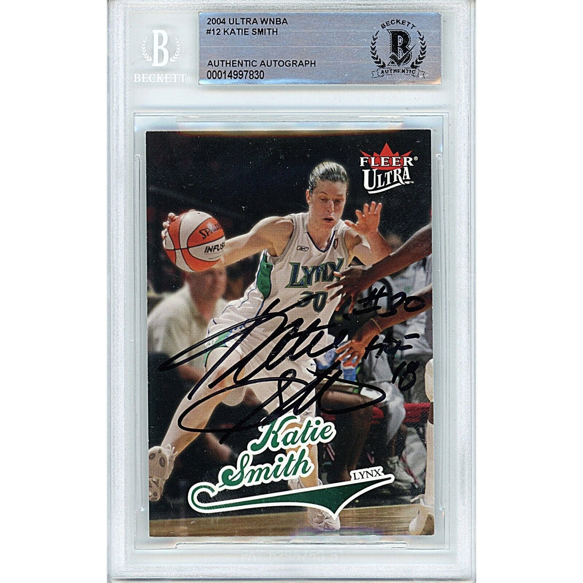 Katie Smith Fleer Ultra Autographed Trading Card Beckett BAS