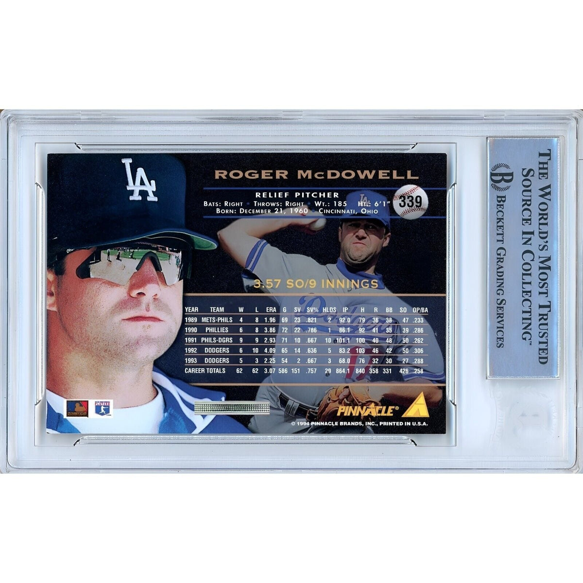 Roger Los Angeles Dodgers Signed Trading Card Beckett BAS