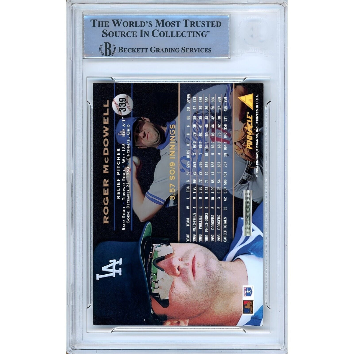 Roger Los Angeles Dodgers Signed Autograph Trading Card Beckett BAS