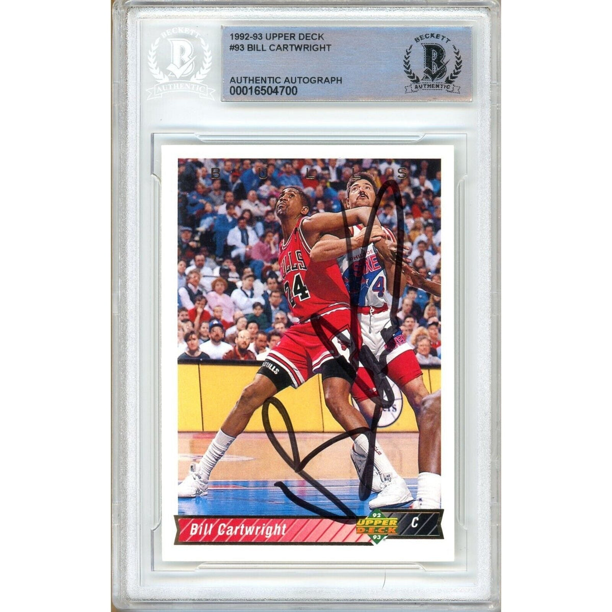 Bill Cartwright Upper Deck Autographed Trading Card Beckett BAS