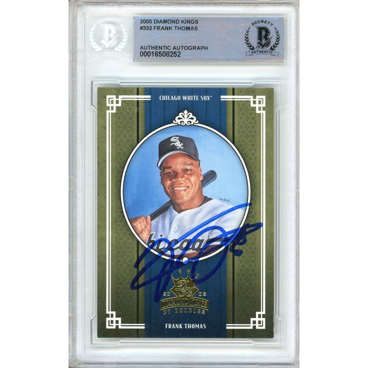 Frank Thomas Donruss Diamond Kings Autographed Trading Card Beckett BAS