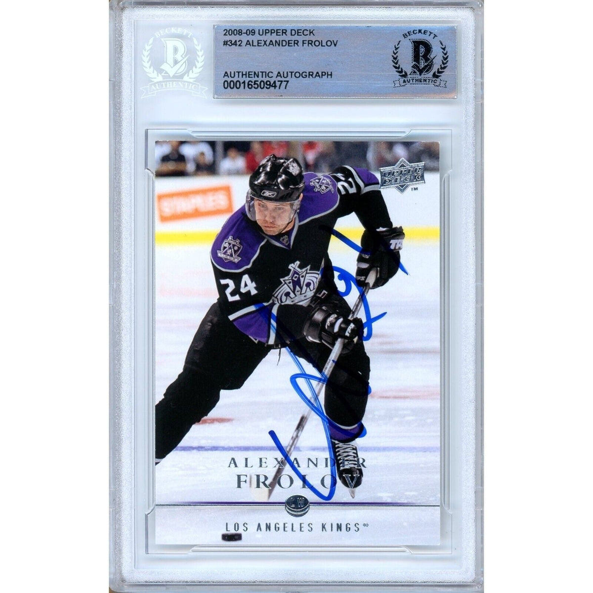 Alexander Frolov Upper Deck Autographed Trading Card Beckett BAS