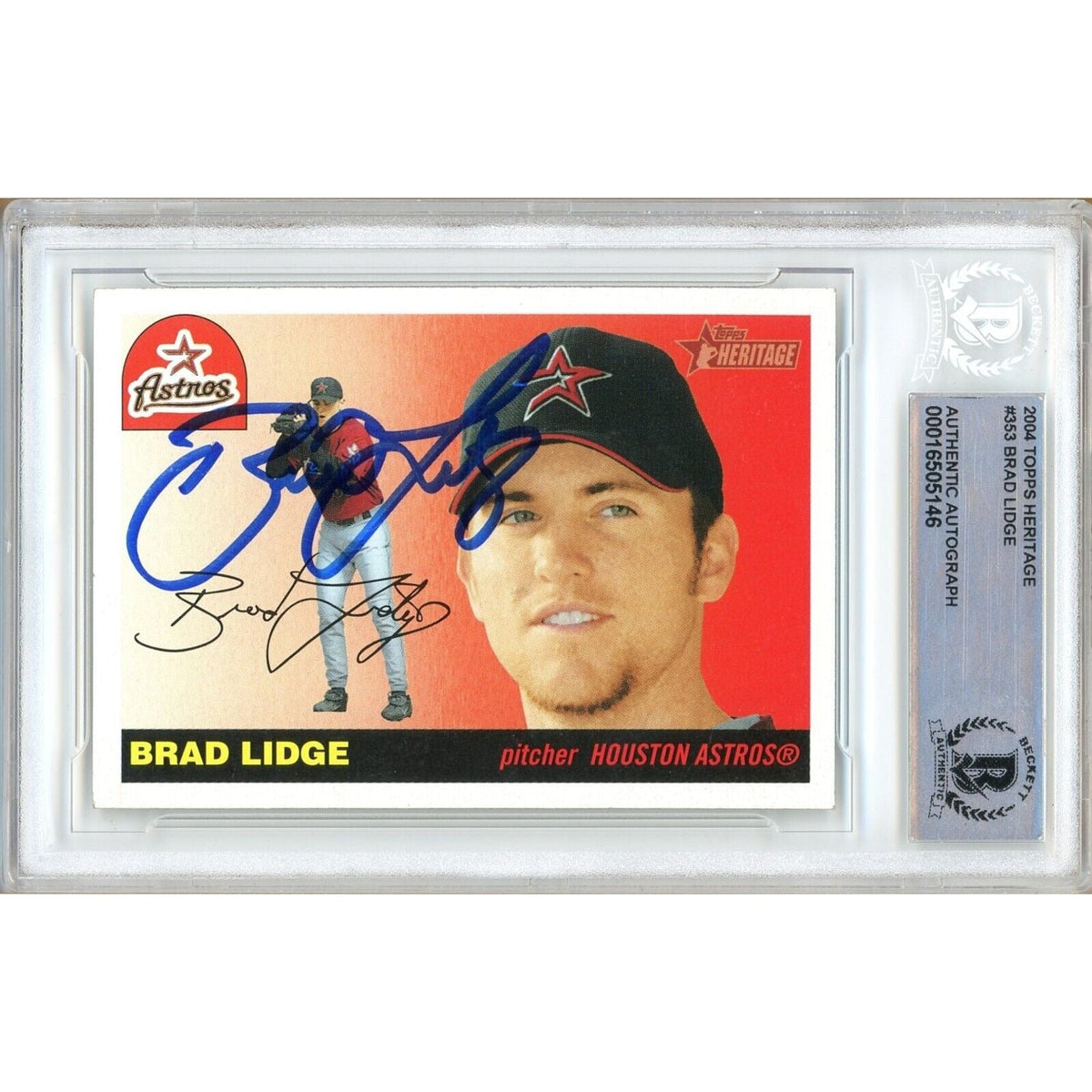 Brad Lidge Houston Astros Autographed Trading Card Beckett BAS