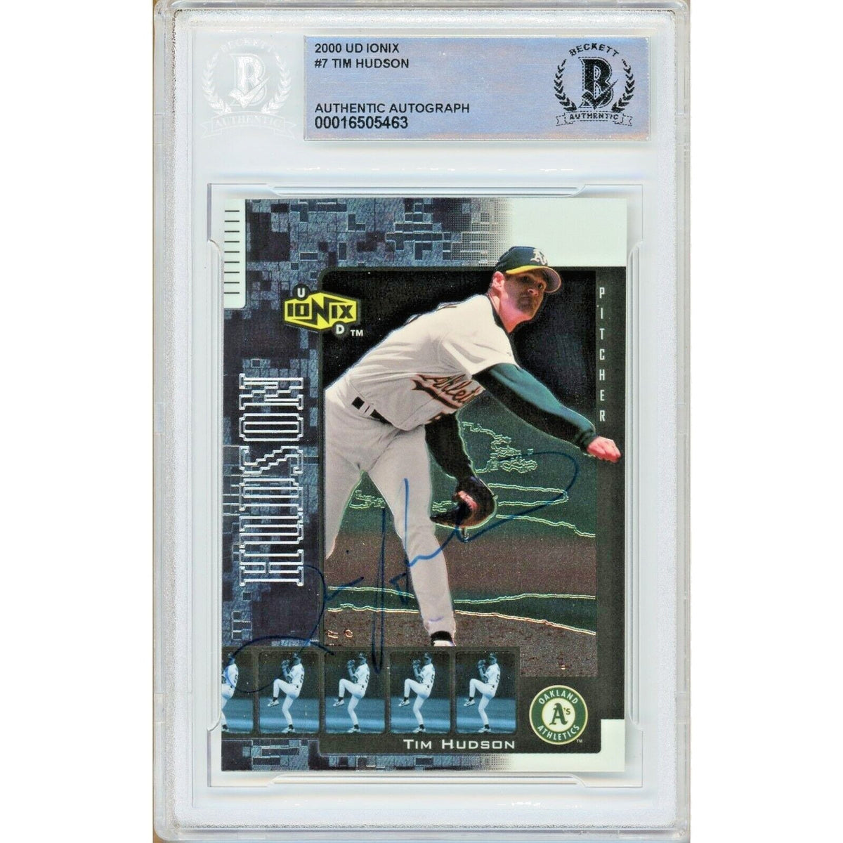Tim Hudson Oakland Athletics Signed Autographed Trading Card Beckett BAS
