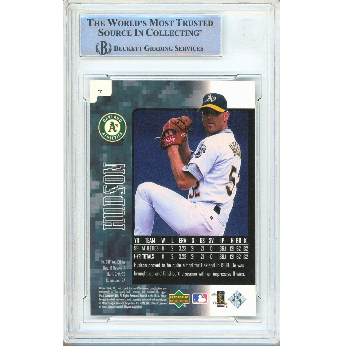Tim Hudson Oakland Athletics Signed Trading Card Beckett BAS