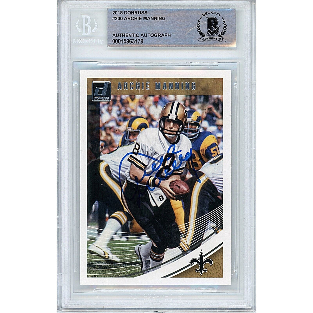 Archie Manning New Orleans Saints Autographed Trading Card Beckett BAS