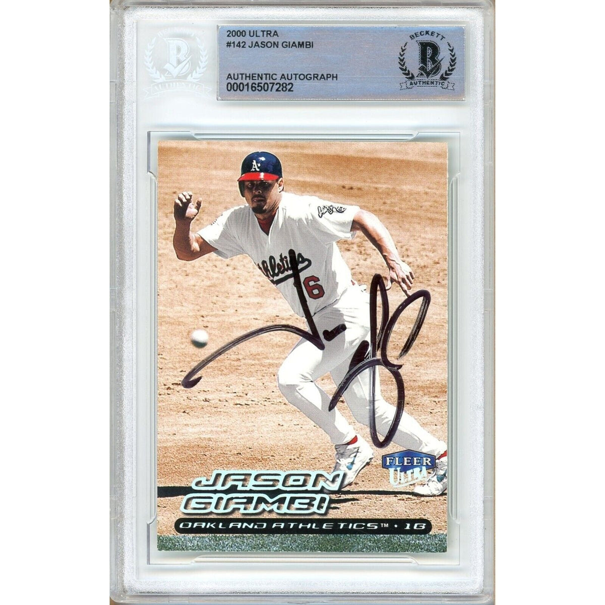 Jason Giambi Fleer Ultra Autographed Trading Card Beckett BAS