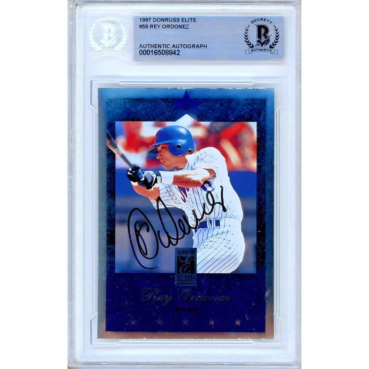 Rey Ordonez New York Mets Autographed Trading Card Beckett BAS