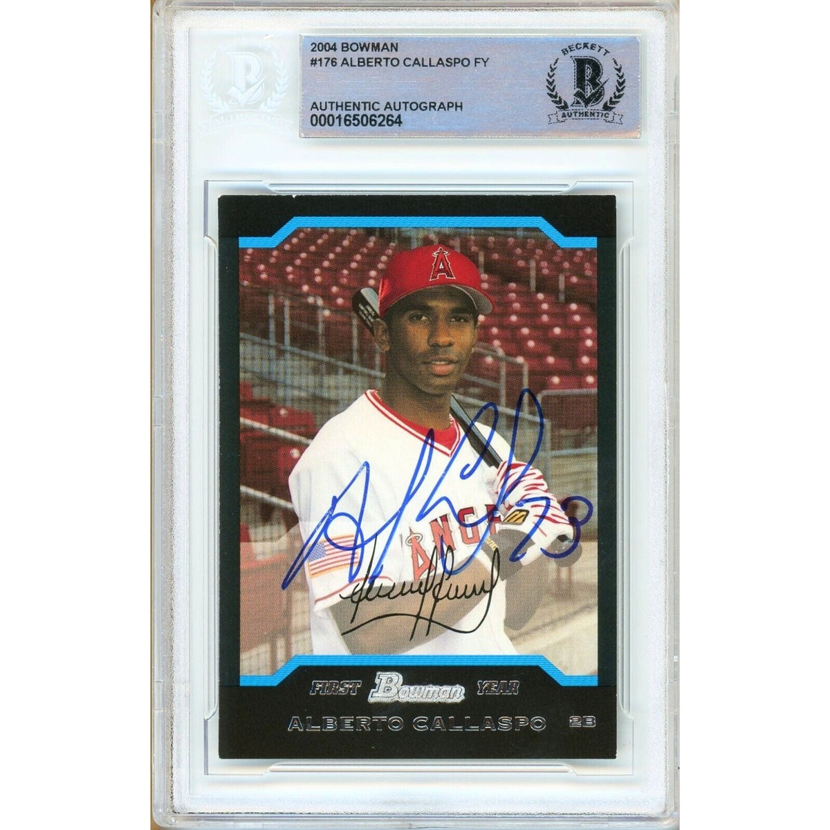 Alberto Callaspo Los Angeles Angels Autographed Trading Card Beckett BAS