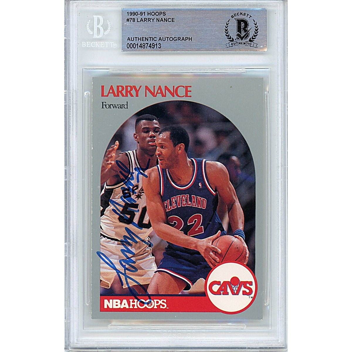 Larry Nance Cleveland Cavaliers Autographed Trading Card Beckett BAS