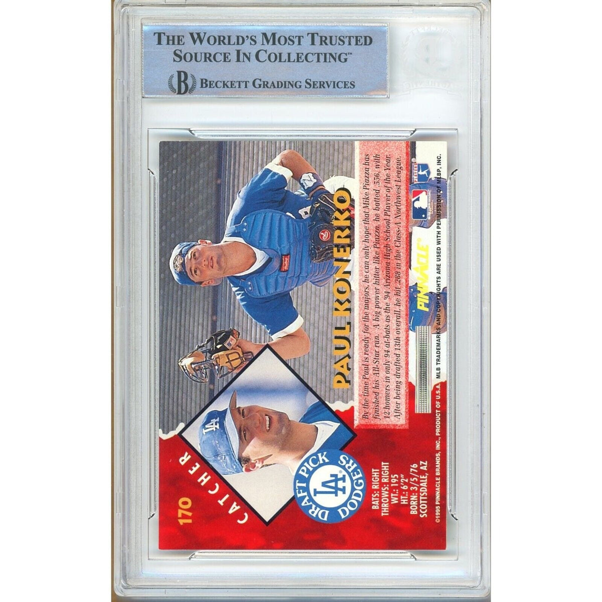 Paul Konerko Los Angeles Dodgers Autograph Trading Card Beckett BAS