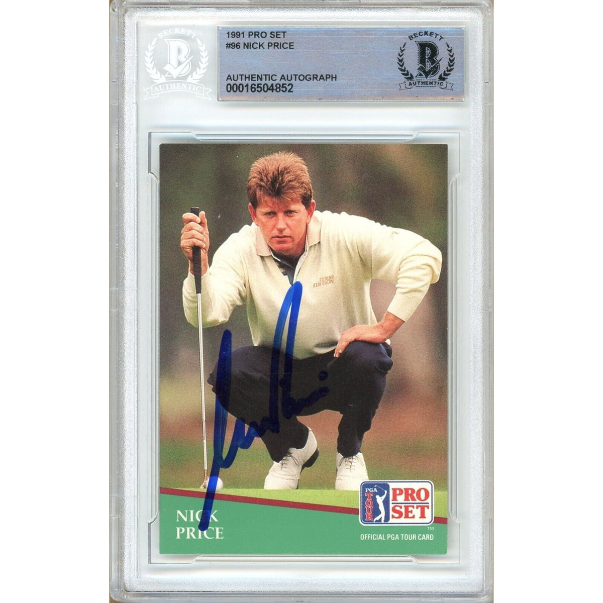 Nick Price Signed Autographed Trading Card Beckett BAS