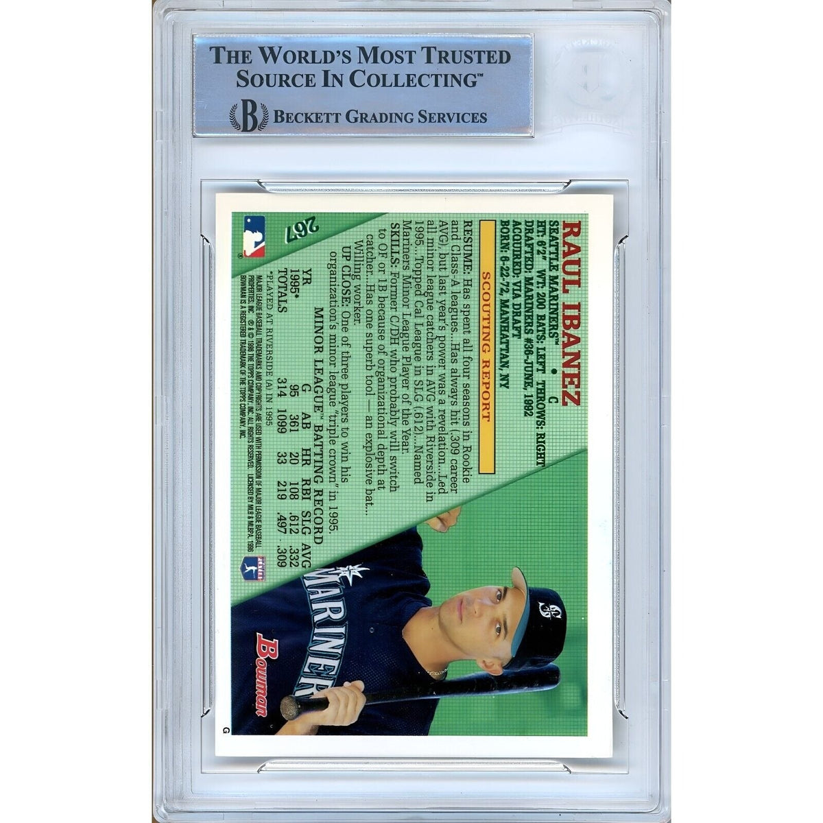 Raul Ibanez Seattle Mariners Signed Autograph Trading Card Beckett BAS