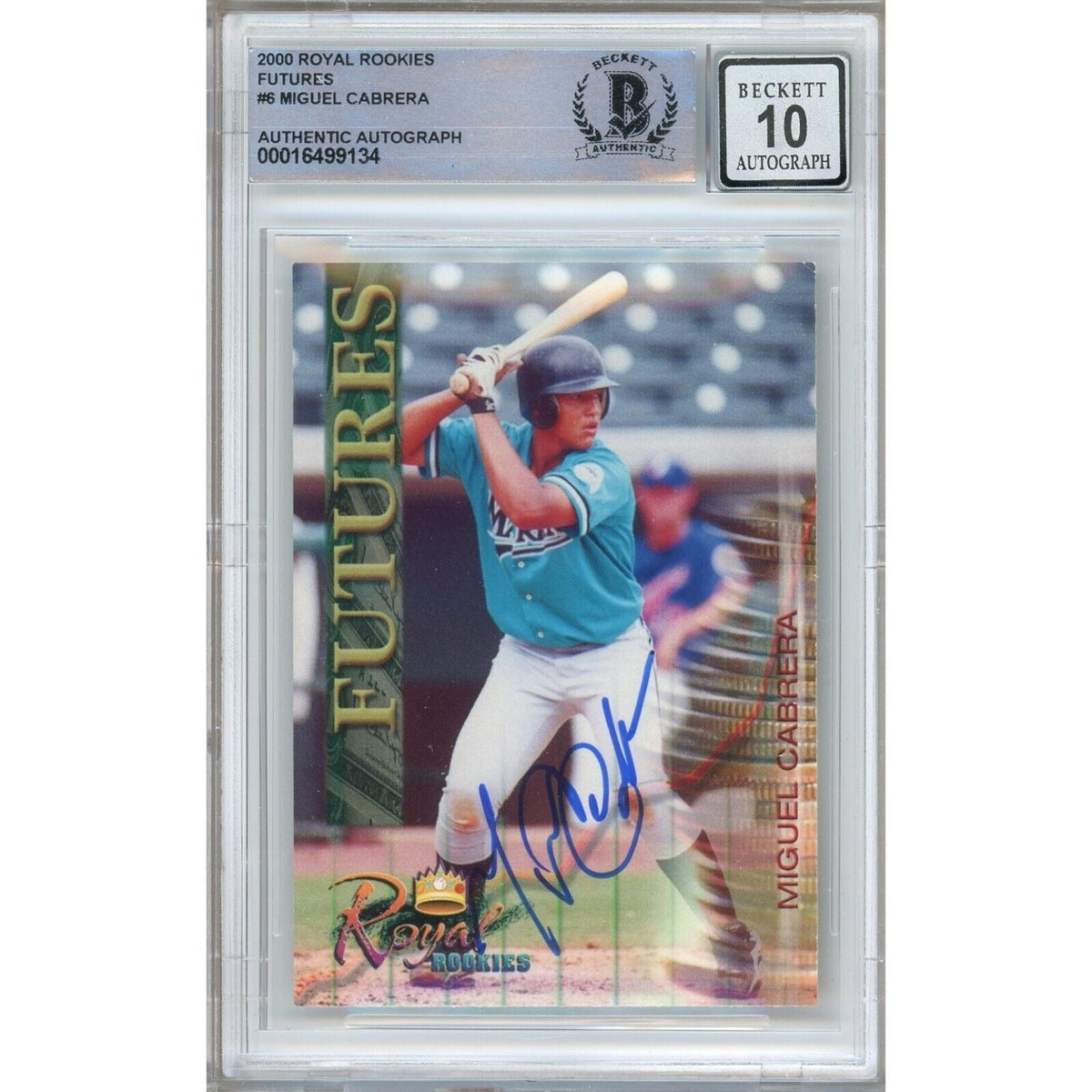 Miguel Cabrera Detroit Tigers Signed Autographed Trading Card Beckett BGS