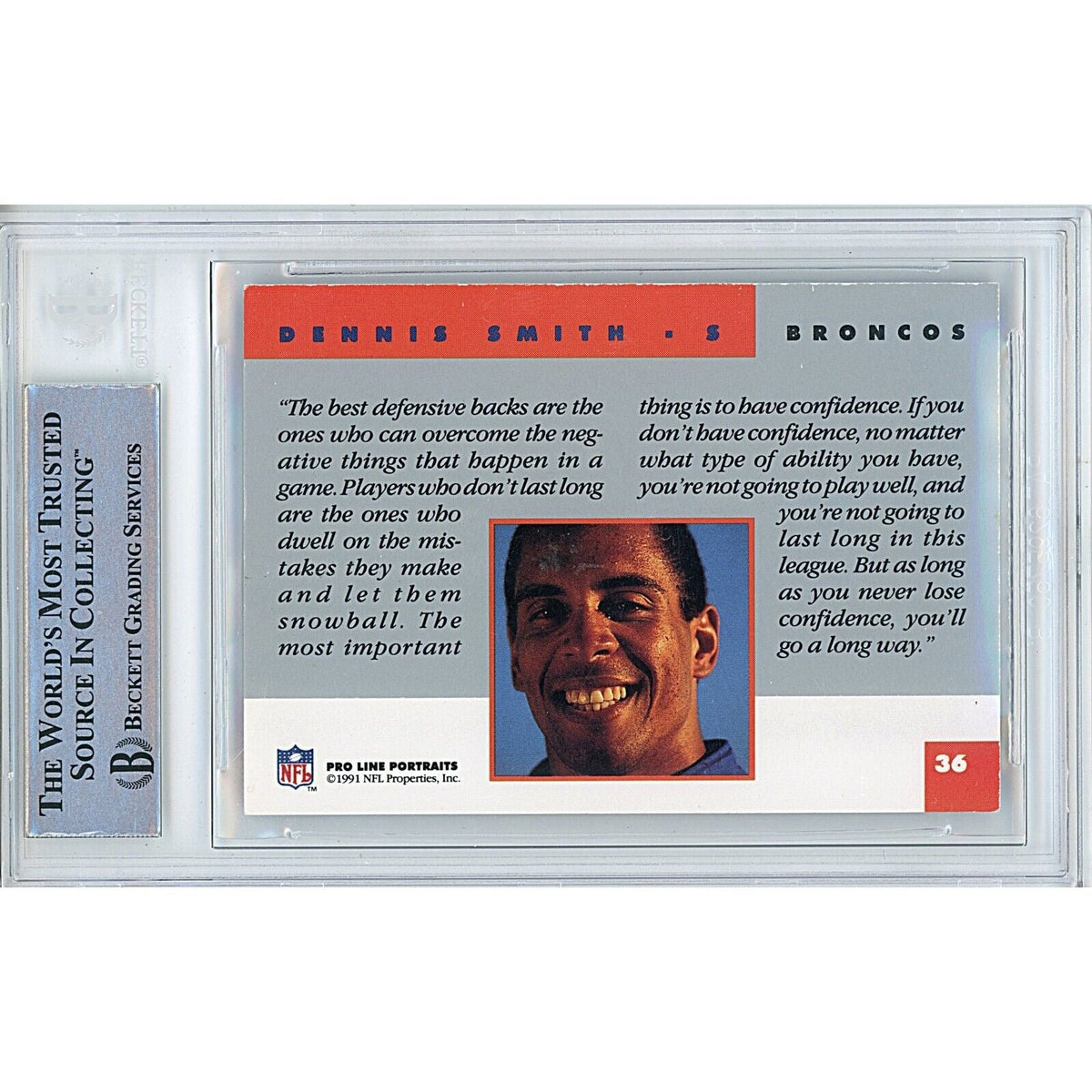 Dennis Smith Pro Line Portraits Signed Trading Card Beckett BAS