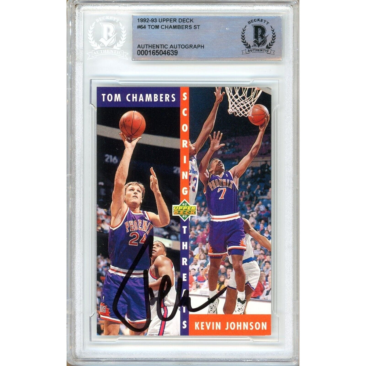Tom Chambers Phoenix Suns Signed Autographed Trading Card Beckett BAS