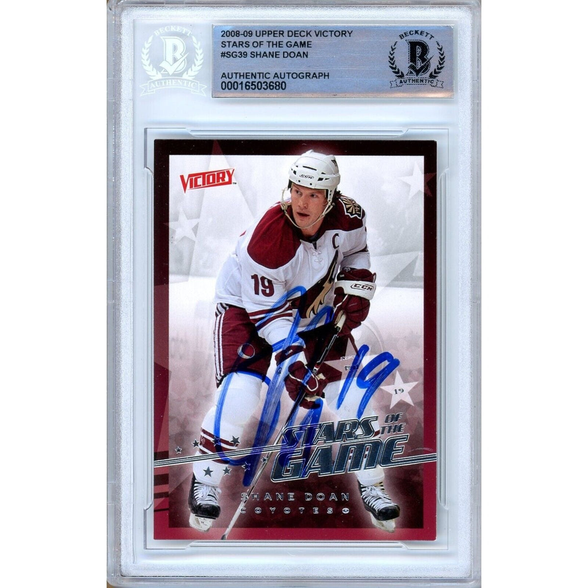 Shane Doan Autographed Trading Card Beckett BAS
