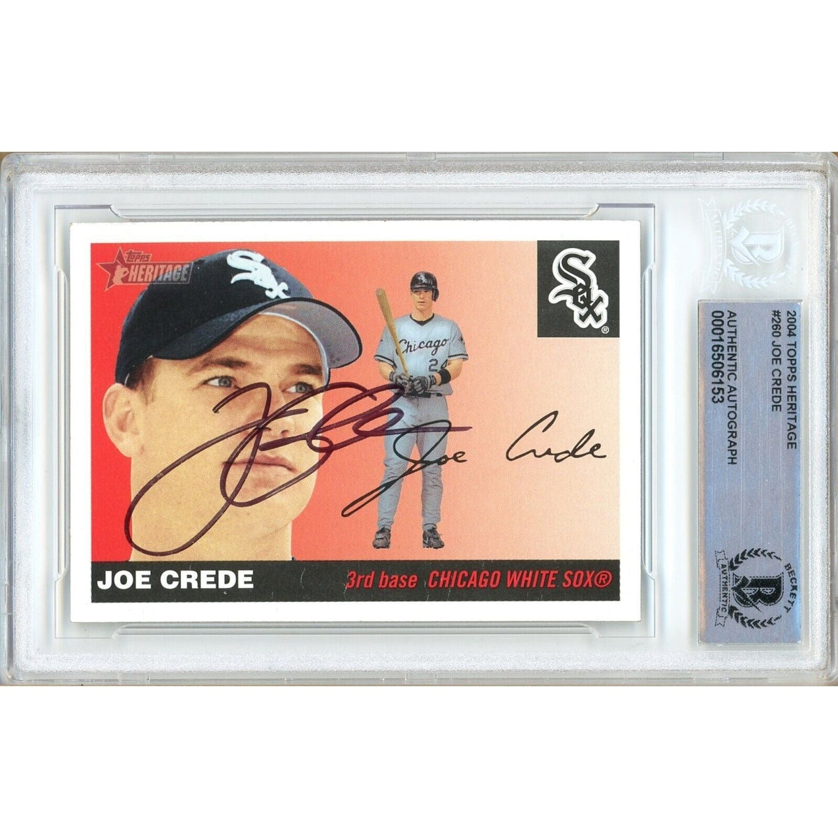 Joe Crede Chicago White Sox Autographed Trading Card Beckett BAS