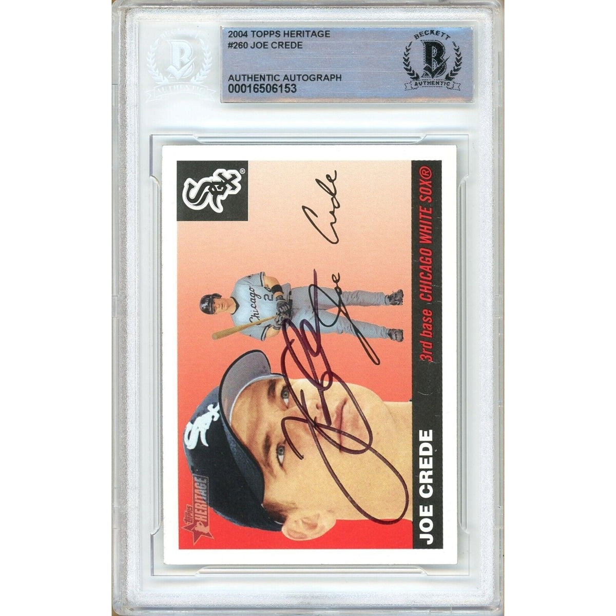 Joe Crede Chicago White Sox Signed Trading Card Beckett BAS
