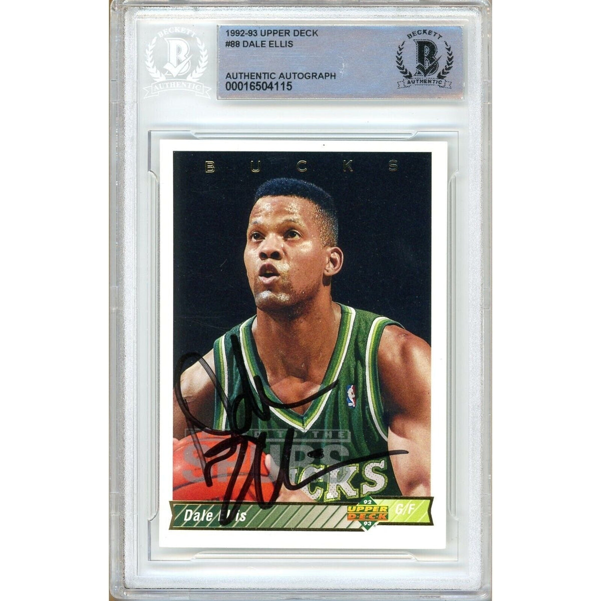 Dale Ellis Upper Deck Autographed Trading Card Beckett BAS