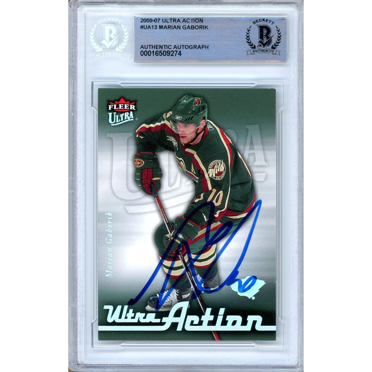 Marian Gaborik Minnesota Wild Signed Autographed Trading Card Beckett BAS