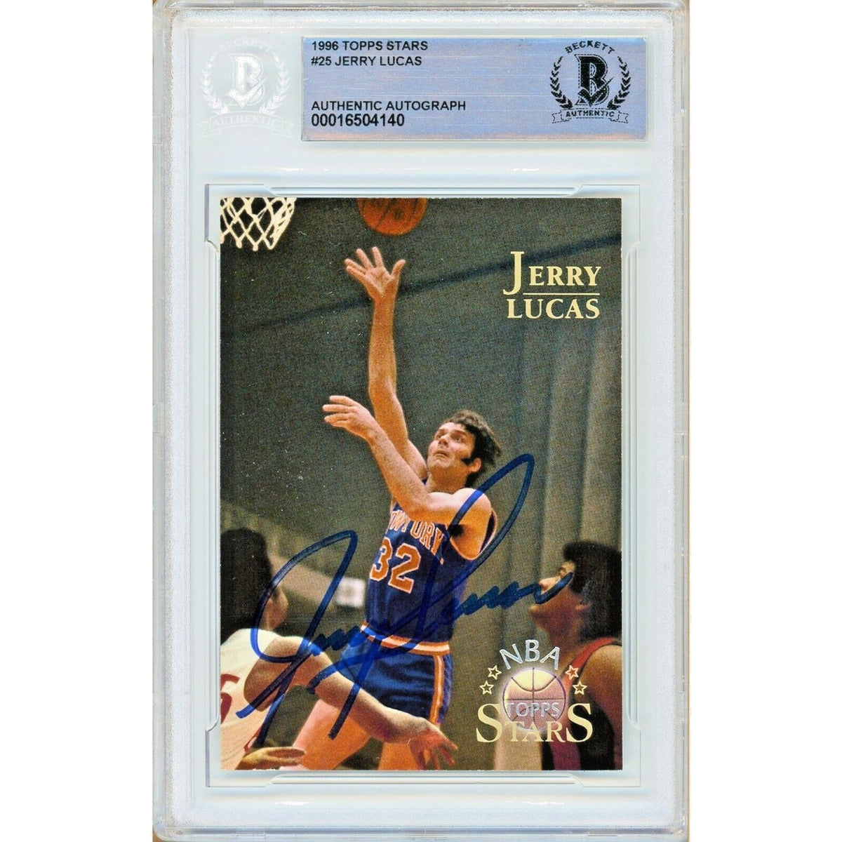 Jerry Lucas New York Knicks Autographed Trading Card Beckett BAS