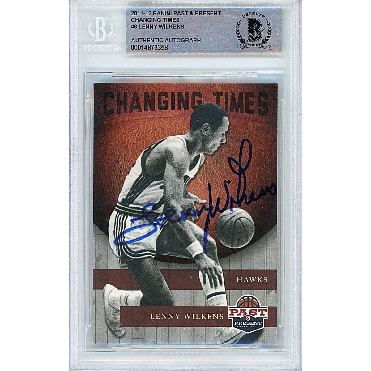 Lenny Wilkens Panini Past Autographed Trading Card Beckett BAS