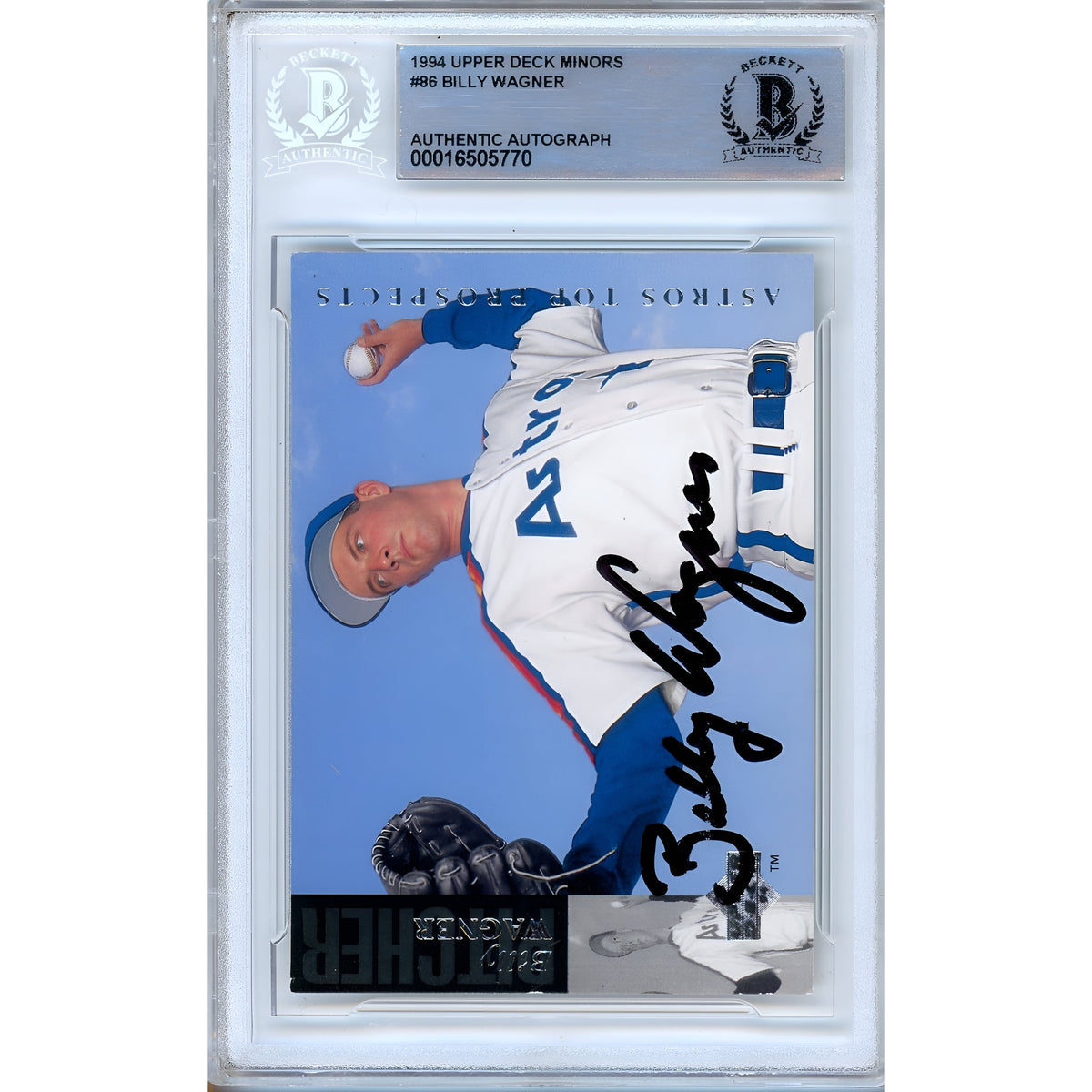 Billy Wagner Upper Deck Minors Signed Trading Card Beckett BAS