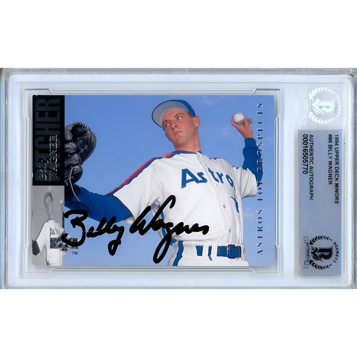 Billy Wagner Upper Deck Minors Autographed Trading Card Beckett BAS