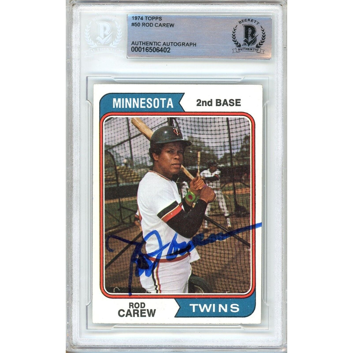 Rod Carew Minnesota Twins Signed Autographed Trading Card Beckett BAS
