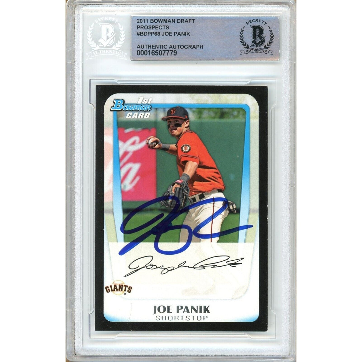 Joe Panik Autographed Trading Card Beckett BAS