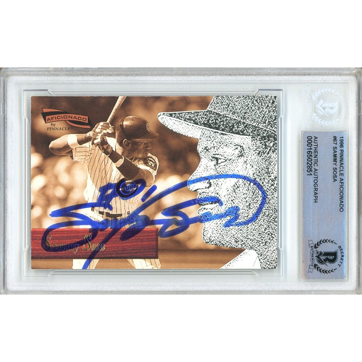 Sammy Sosa Chicago Cubs Signed Autographed Trading Card Beckett BAS