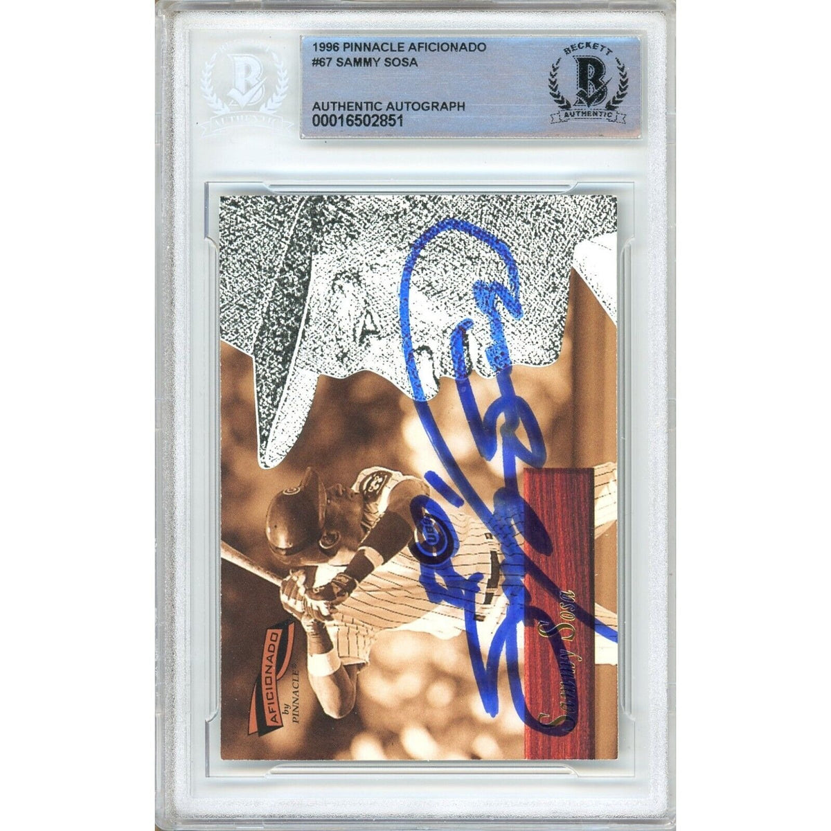 Sammy Sosa Chicago Cubs Signed Trading Card Beckett BAS