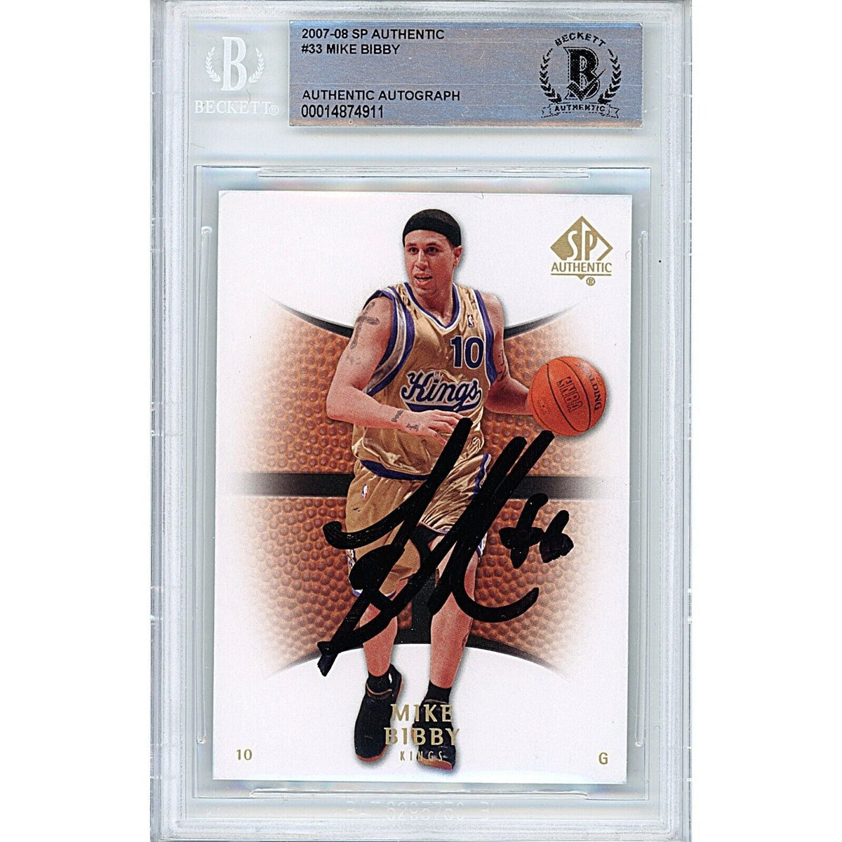 Mike Bibby Sacramento Kings Signed Autographed Trading Card Beckett BAS