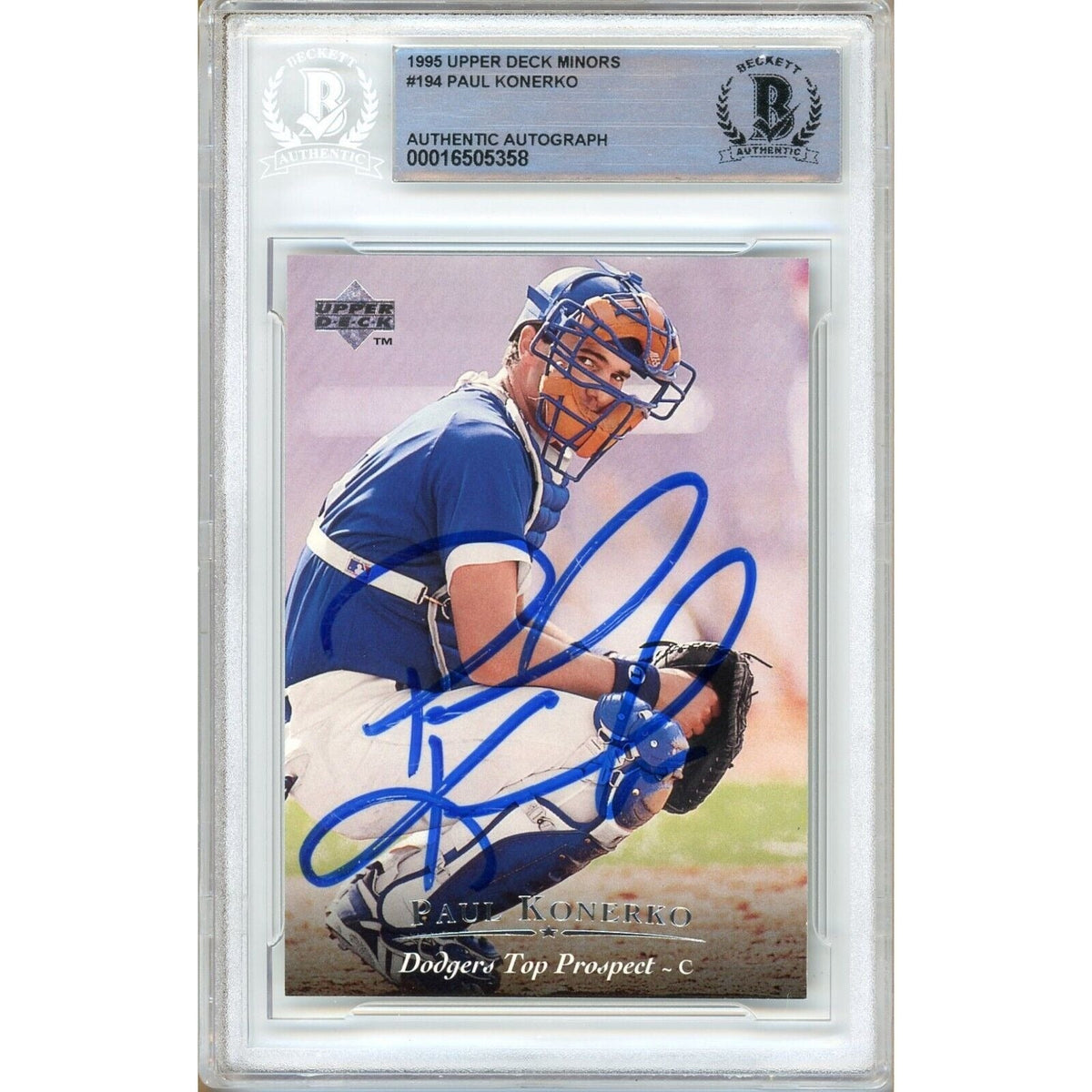 Paul Konerko Los Angeles Dodgers Autographed Trading Card Beckett BAS