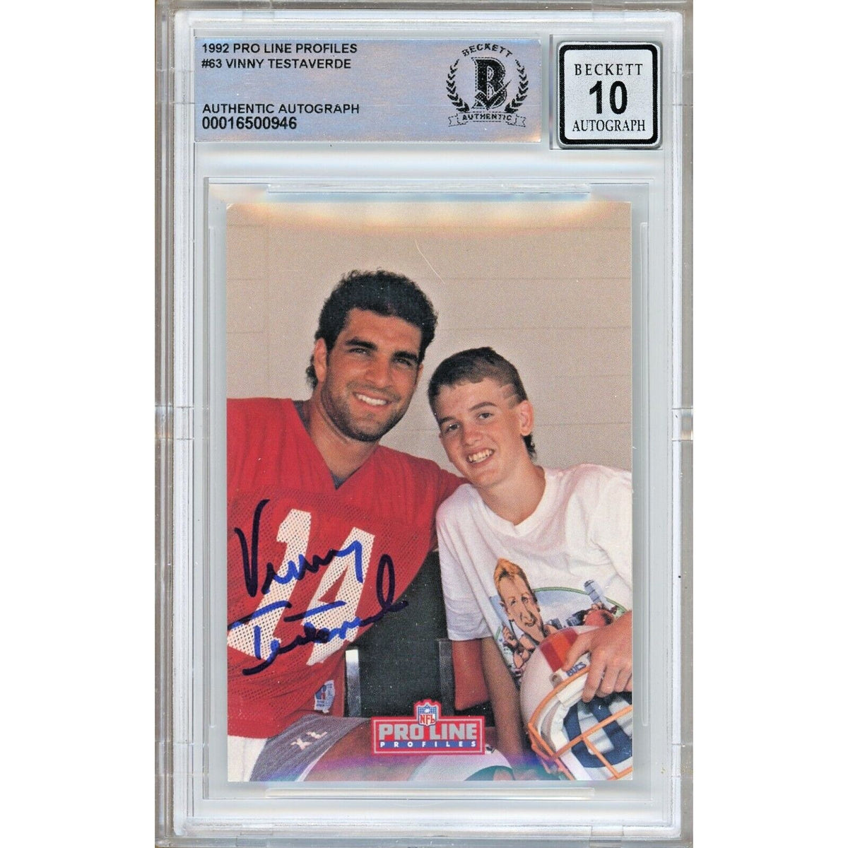 Vinny Testaverde Buccaneers Signed Autographed Trading Card Beckett BGS