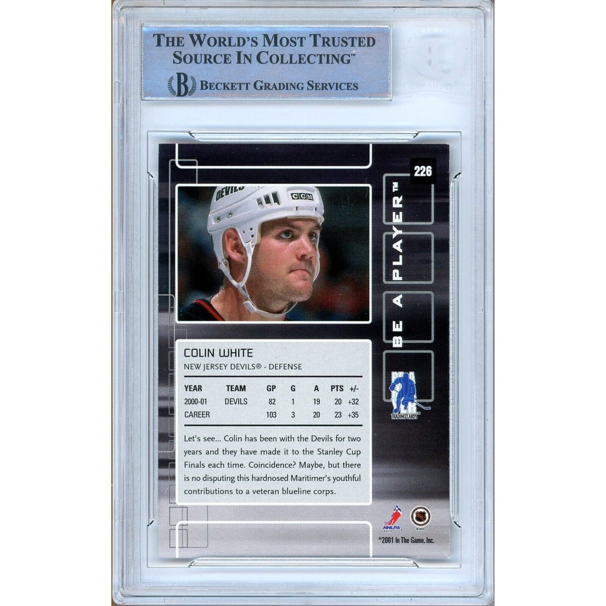 Colin White Player Memorabilia Signed Trading Card Beckett BAS