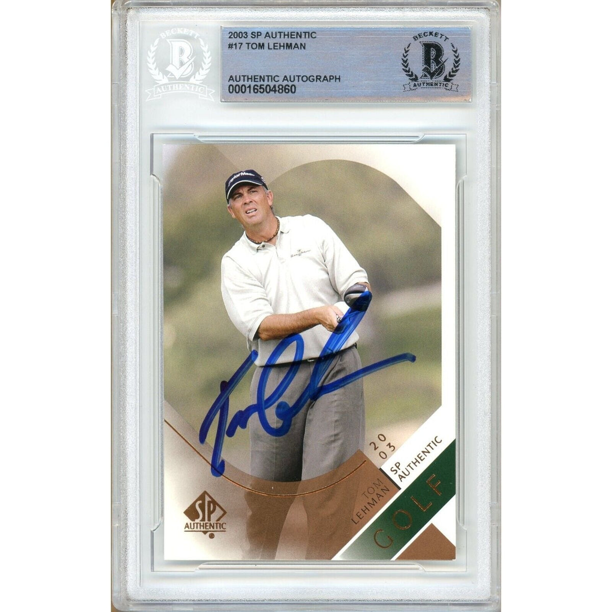 Tom Lehman Signed Autographed Trading Card Beckett BAS