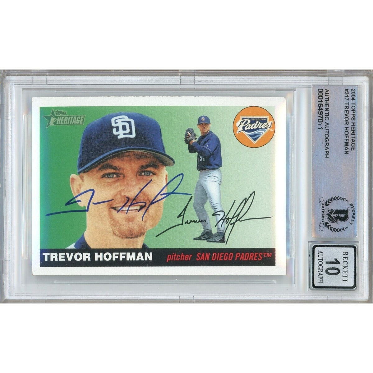 Trevor Hoffman San Diego Padres Autographed Trading Card Beckett BGS