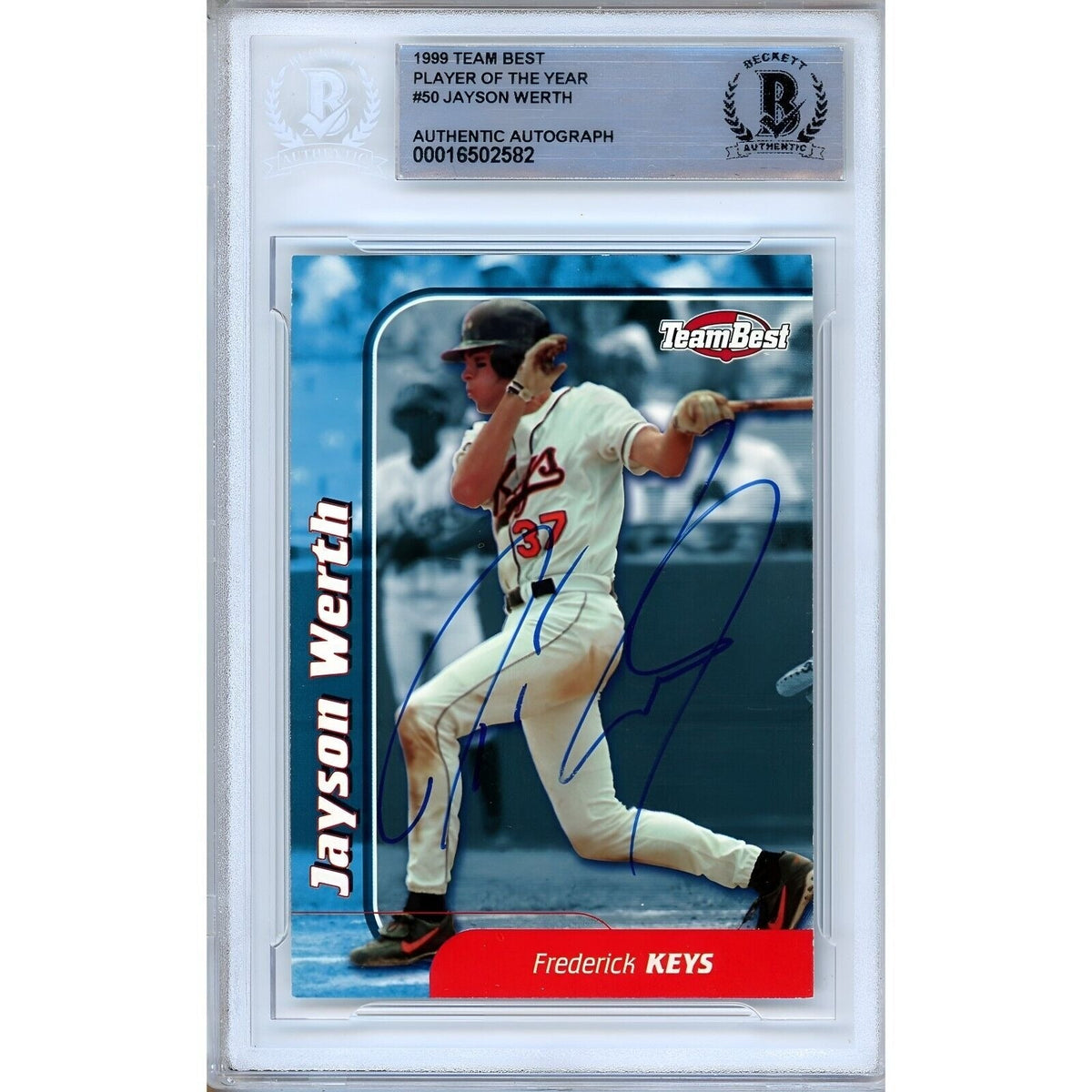 Jayson Werth Team Best Autographed Trading Card Beckett BAS