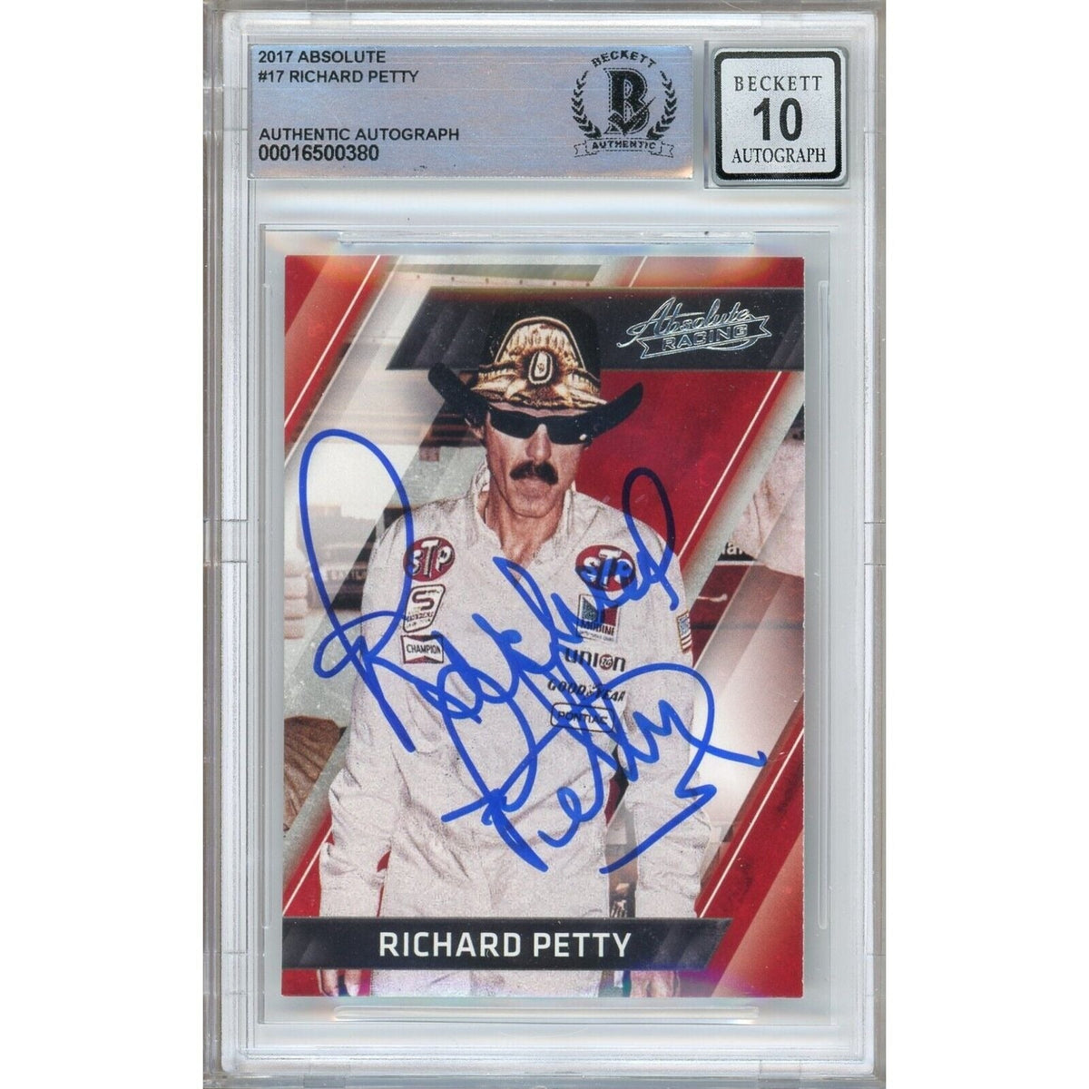 Richard Petty Signed Nascar Autographed Trading Card Beckett BGS