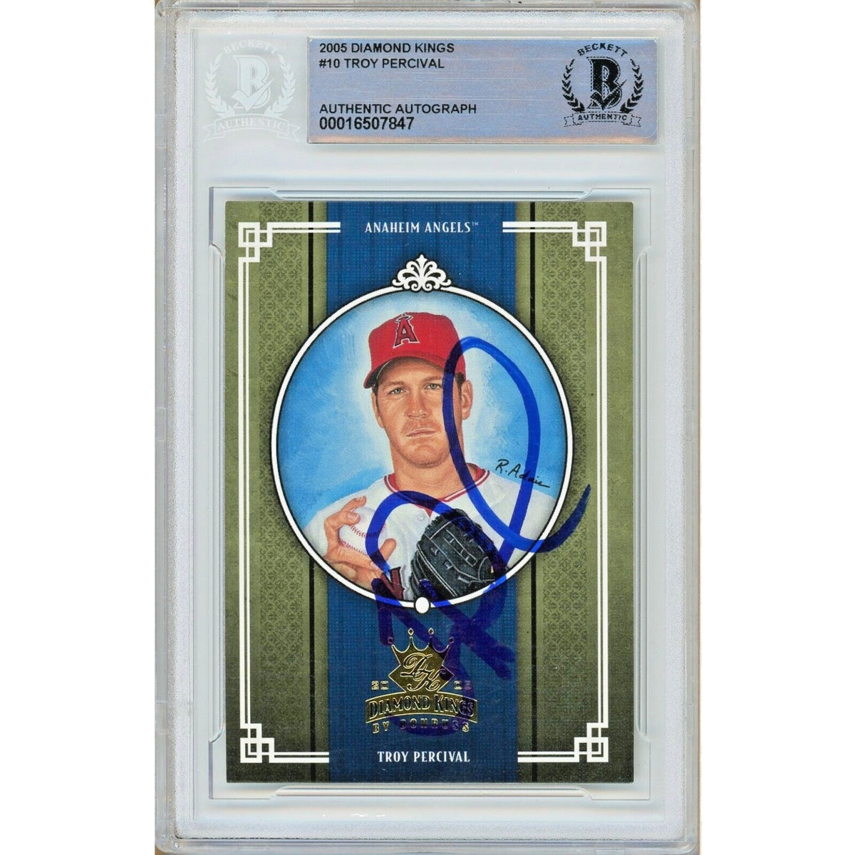 Troy Percival Autographed Trading Card Beckett BAS